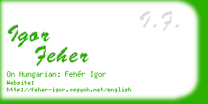 igor feher business card