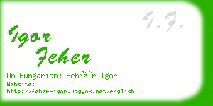 igor feher business card